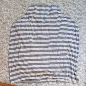 Gray and White Striped nursing & carseat cover